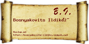 Bosnyakovits Ildikó névjegykártya